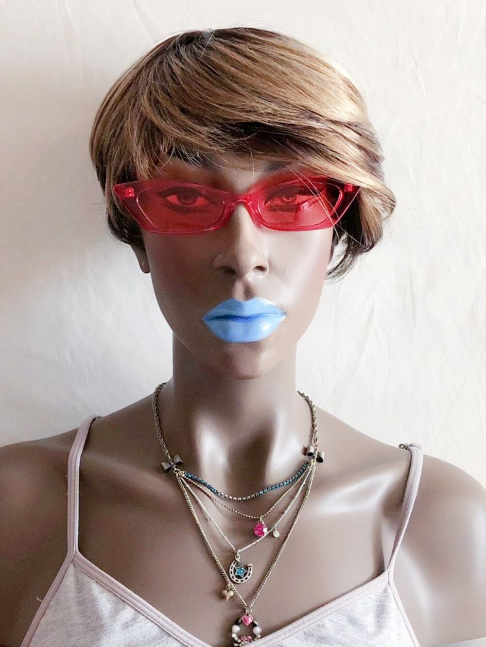 Red Slim Cat Eye Sunglasses